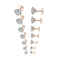 Luxury Stainless Steel Jewelry Four Claws Ear Bone Studs with Zircon round Earrings for Wedding & Gift