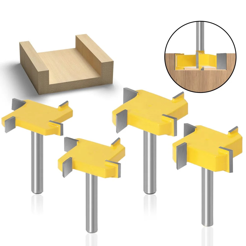 L-N242 6mm 1/4inch Shank Flush Trim Bit Z4 Milling Straight Edge Slotting Milling Cutter Cutting Handle for Wood Woodwork