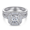 Fine Jewelry Wholesaler Sterling Silver 925 Jewelry Princess Cut Rhodium Plated White Zirconia Ring Engagement Wholesale MegaBDM