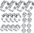 20 Pcs Hose Clamps Stainless Steel 1/4-2 in (6-51mm) Adjustable Worm Gear Pipe Hose Clamps Heavy Duty Fuel Line Hose Clamps