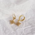 Minimalist Jewelry Online Style Custom Zircon Stone Women Silver Drop Thick Hoop Earrings