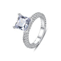 LUOTEEMI Rings Jewelry Women Square Big Cubic Zircon Engagement Cieclet Diamond Custom Women Ring