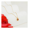 Free Video and Picture Natural Garnet Frame Cutout Lace Necklace S925 Silver Gold Plated