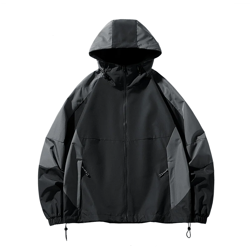 Men's Jacket Streetwear Hooded Outdoor Hip-hop Loose Casual Windbreak Bomber Men's Jacket Coat Waterproof Tops