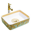 Artistic bathroom sinks ceramic handmade bathroom sinks europe royal style counter top porcelain wash basin