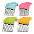 Portable Stainless Steel French Fries Cutter Durable Kitchen Gadgets with Wavy Potato Slicer Vegetable Chopper Made of Plastic