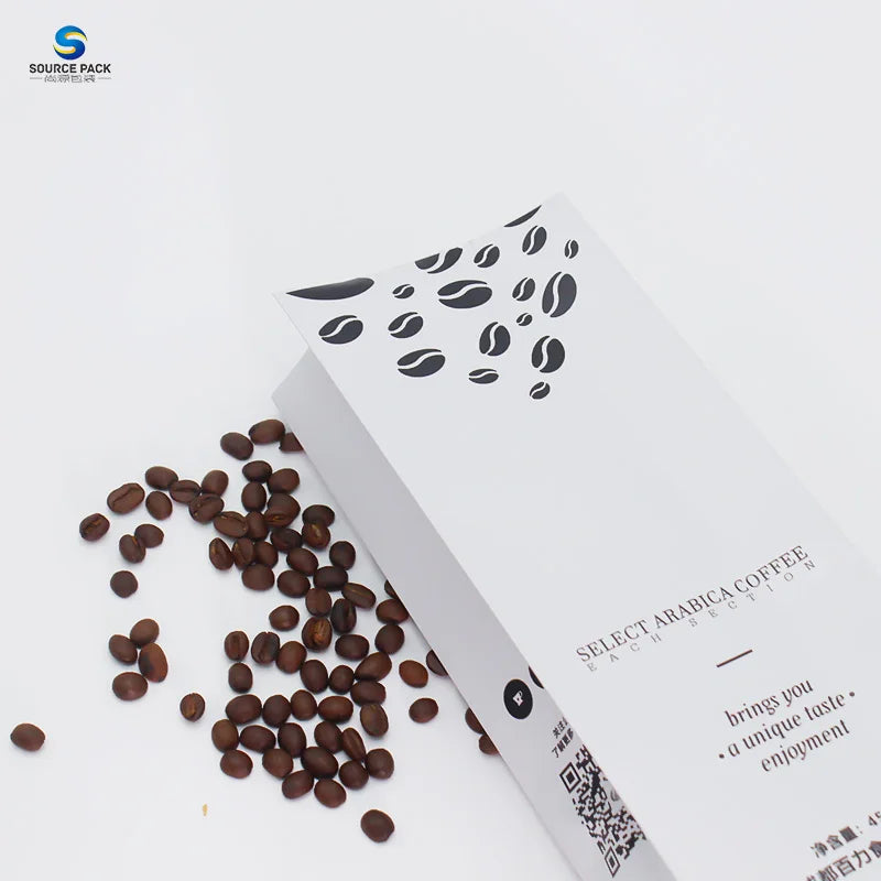 Custom Printed Stand up Flat Bottom Pouches Plastic Side Gusset Bags Sealed Tea Moisture Proof Coffee Bean Package