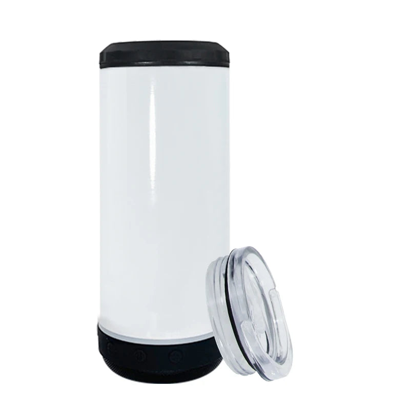 Wholesale 16oz 4 in 1 Sublimation Can Cooler with Single Black Speaker Tumbler 25pcs/case