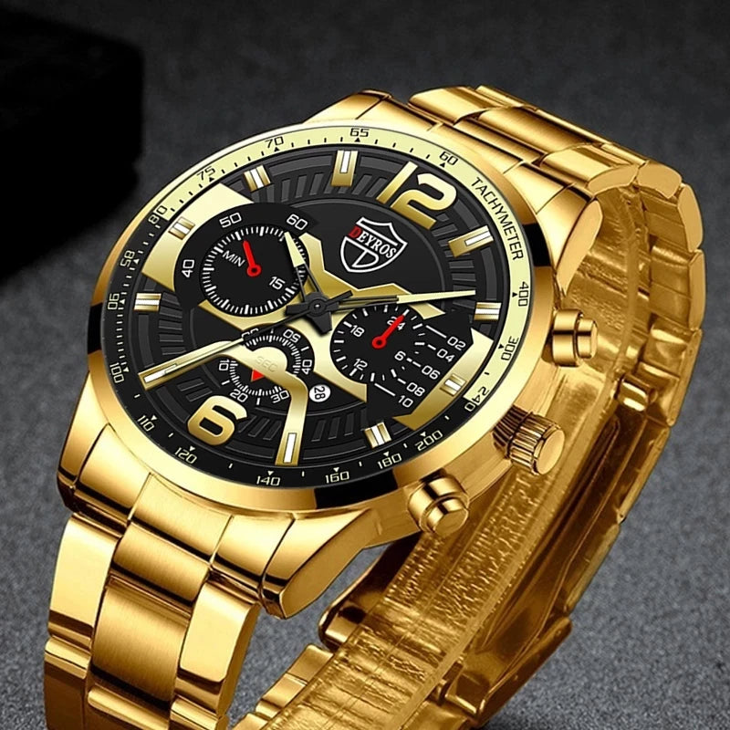 Fashion Mens Stainless Steel Watches Luxury Men Sports Quartz Wrist Watch Male Business Casual Watch Relogio Masculino
