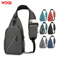 WOQI Waterproof Crossbody Bicycle Shoulder Bag for Men and Women Zipper Chest Bag for Outdoor Camping and Hiking