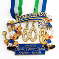 Custom Metal Enamel Personalizada Holiday Decor Fiesta Medals Metal Ribbon Medal to Engrave