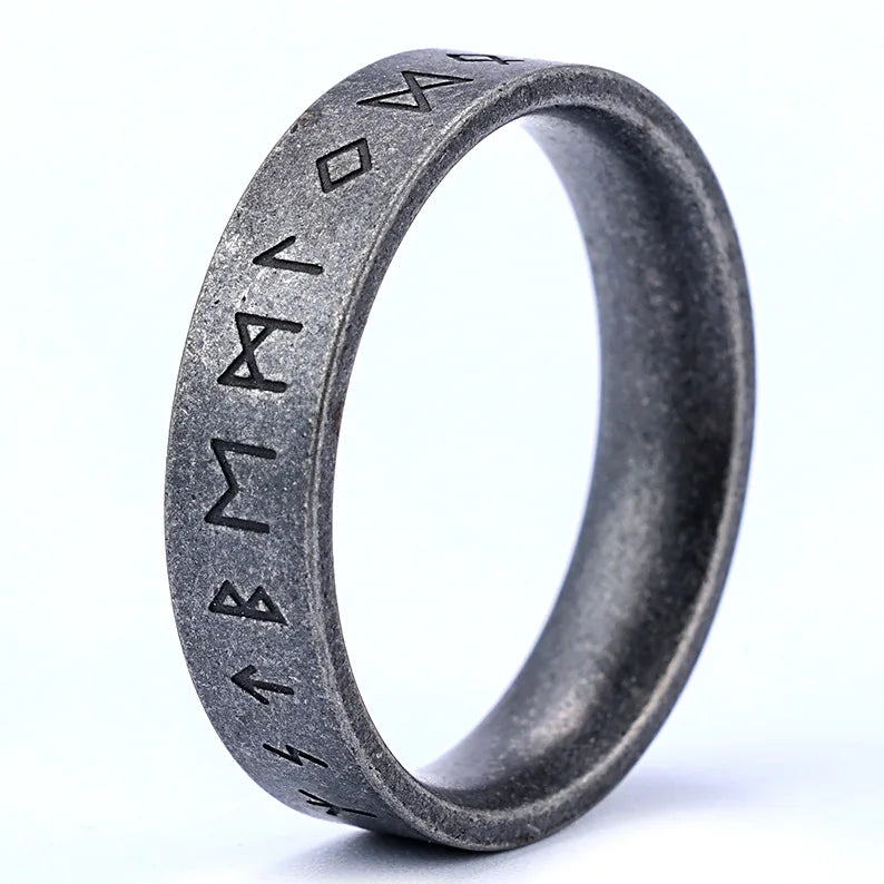 Viking Rune Stainless Steel Ring Fashionable Norse Jewelry Viking Inspired Rings