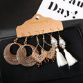 Ethnic Style Vintage Dangle Earrings Set for Women 2021 Bohemian Temperament Handmade Tassel Statement Earrings Indian Jewelry