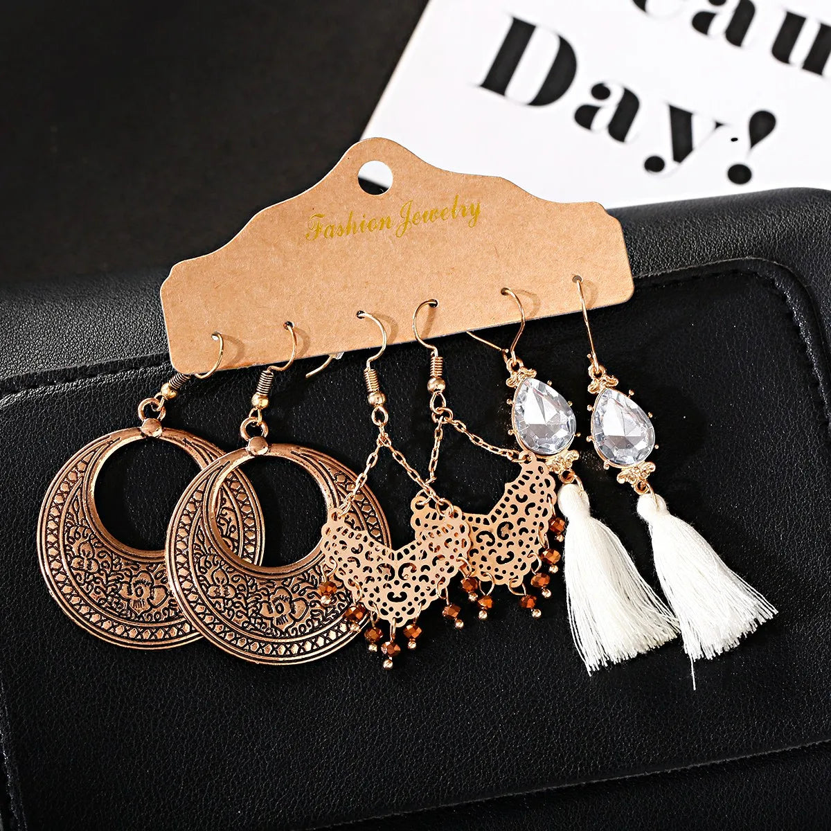 Ethnic Style Vintage Dangle Earrings Set for Women 2021 Bohemian Temperament Handmade Tassel Statement Earrings Indian Jewelry