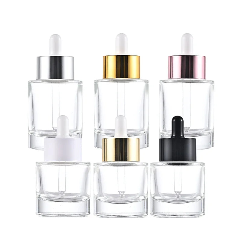 Packaging Cosmetic Glass Dropper Vial 40ml 50ml for Essential Oils Round Cylinder Bottle with Dropper Cap