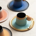 Top Grade Ceramic Coffee Mug and Saucer Set Breakfast Milk Tea Espresso Drip Cup With Wooden Handle Office Restaurant Drinkware