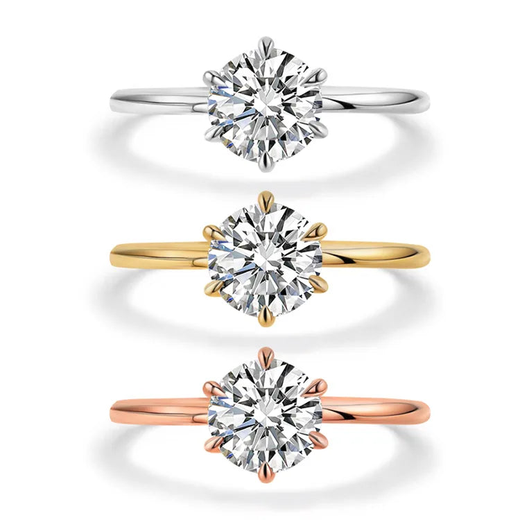 Starsgem Classic Designs 1CTDEF VS VVS IGI Certificate Round  Excellent Cut 10k 14k 18k Gold Lab Grown Diamonds Gold Rings