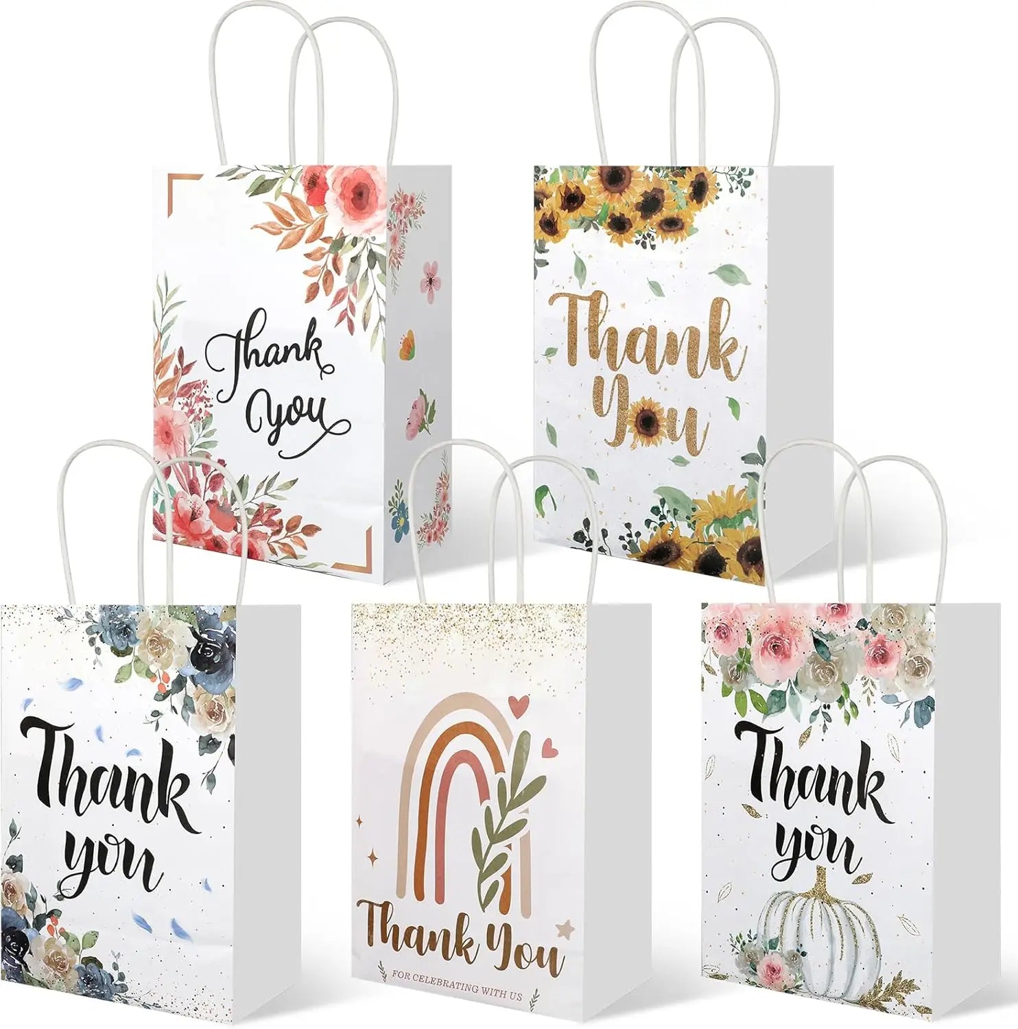 Wholesale Eco-Friendly White Kraft Paper Bag for Crafting Offset Printed Special Days Wedding and Thank You Gift Bags