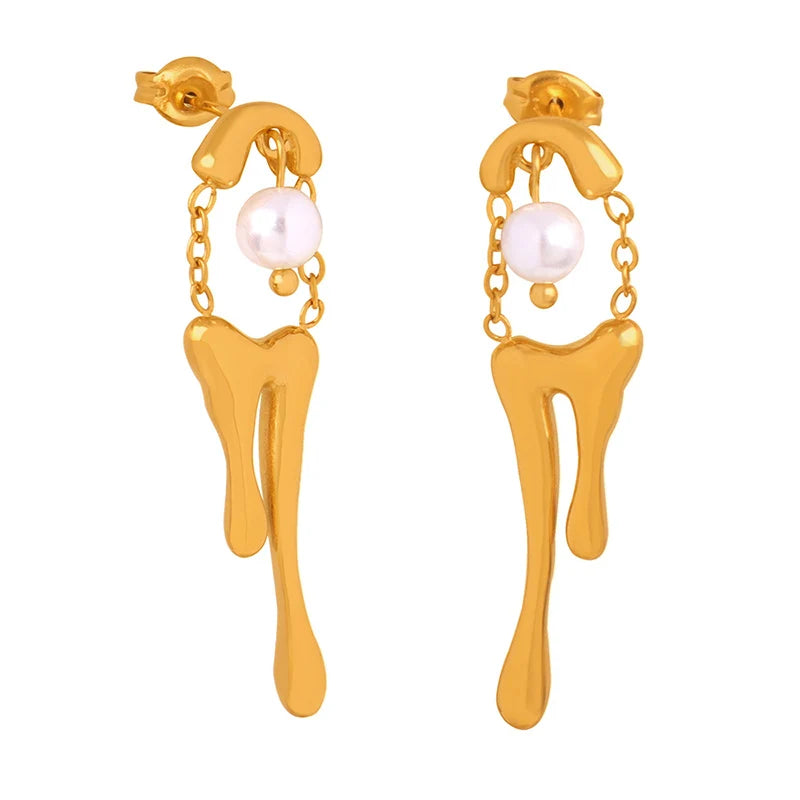 China Manufacturer Wholesale Quality Trendy Brands Stainless Steel Gold Plated Earrings for Women