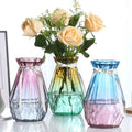 European-Style Gradient Glass Vase Creative Home Hydroponic with Ribbon Tall Acrylic Flower Vase Flared Tabletop Design