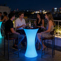 Modern Portable LED Cocktail Table RGBW Lights Eco-Friendly Plastic Design Rechargeable Battery for Home Bar Garden Wedding