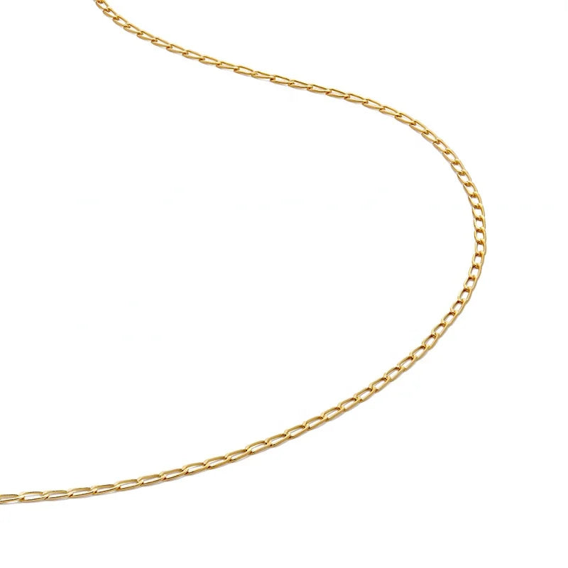 Wholesale Minimalist Trendy 18k Gold Plated Fine Jewelry Custom Chain 925 Sterling Silver Open Link Necklaces for Women
