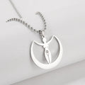 Vortex Moon Goddess Pendant Necklace for Women Men Stainless Steel Jewelry Beads Neck Chain Couple Friends Gifts