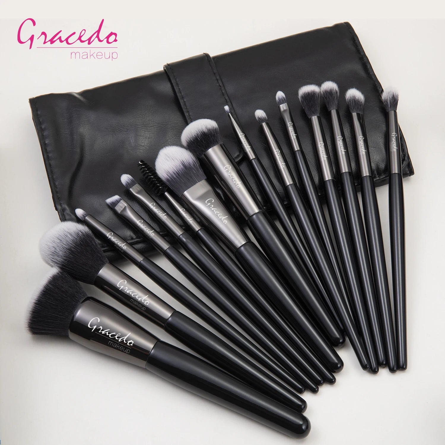 Wholesale Premium Vegan Best Quality Professional Luxury Custom Private Label Make Brushes Set 15pcs Shaving Brush-Black Brush
