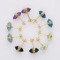 Wholesale Moonstone Designer Inspired Earrings 14k Gold Plated Hypoallergenic Crystal Earrings