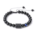 2022 Trendy Handmade Macrame Adjustable Zodiac Bracelet Fashion Jewelry Natural Stone Beads for Men Women's Anniversary Gift
