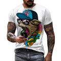 Fitspi Funny Animal Printed T Shirt Men Hip Hop Style Oversized Short Sleeve Street Harajuku O-neck Pullover Casual Tops 6XL