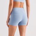 Women's High Waist Yoga Gym Shorts Tummy Control Biker Shorts Elastic Waist Closure Solid Running Workout Shorts for Women