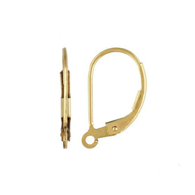 14K Gold Filled Plain Lever Back Ear Wire GF Hoop Earrings Findings for Women DIY Jewelry Making