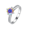 S925 Sterling Silver 1 Carat Moissanite Engagement Ring D VVS1 Wedding Band Women's Mossanite Rings