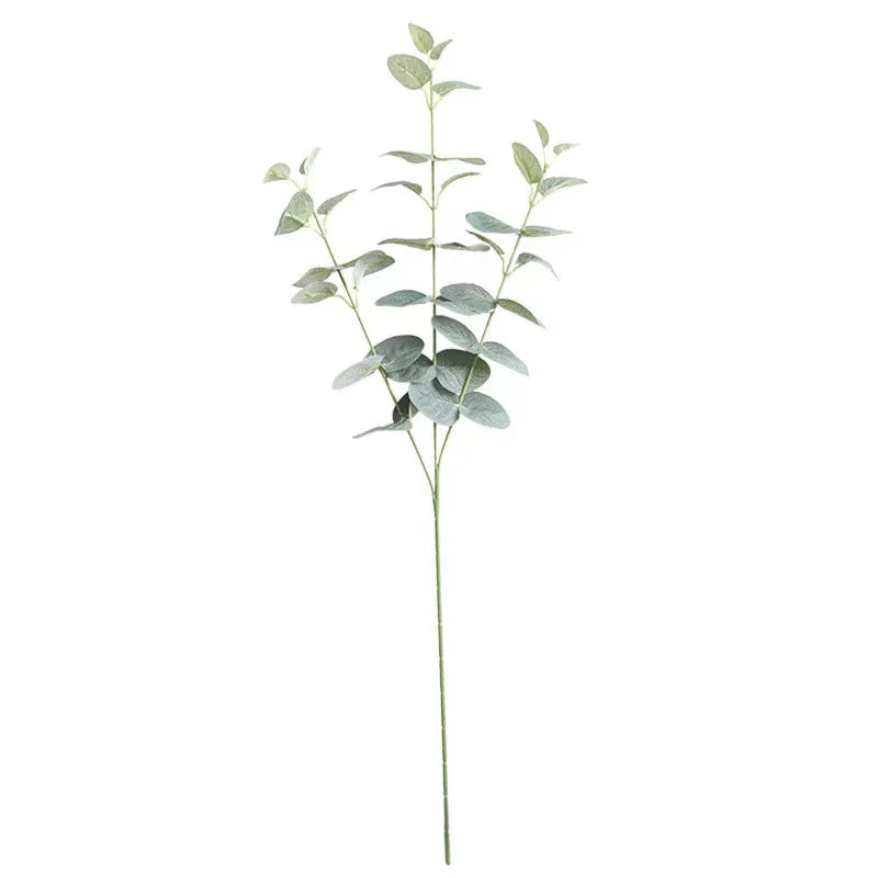 Wholesale Hot Sale Artificial Eucalyptus Leaves and Faux Greenery Branches for Hotel Wedding and Christmas Wall Decorations