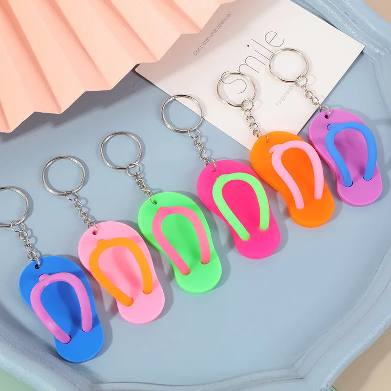 Promotional Gift Slippers Pvc Keychains Accessories 3d Soft Rubber Keychains Custom