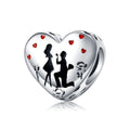 Factory 925 Sterling Silver Propose Marriage Heart Beads Charms Fit Original Bracelet Necklace Jewelry Gift SCC1403