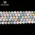 JD 4/6/8/10mm Colorful Beryl Crystal 5A 7A Natural Stone Morganite Round Loose Spacer Energy Beads for Jewelry Making