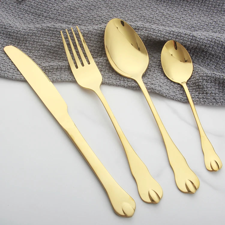 New Products 2021 Unique Arrivals Stainless Steel Spoon Gold Cutlery Set Flatware