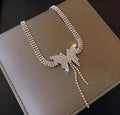 Popular Jewelry Full Diamond Bow Necklaces Fashion Short Necklaces for Women