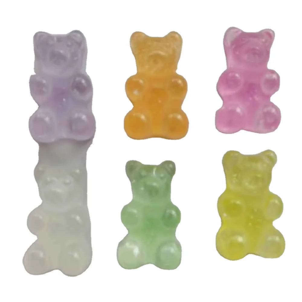 DIY Cute Luminous  Bear Gummy Charm Necklace Bracelet Earrings Jewelry Resin Bear Children's Toy