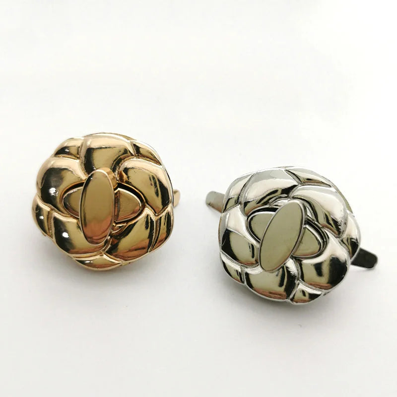 For LD028 Zinc Alloy 30x31mm Bag Hardware Accessories Flower Shape Purse Lock Handbag Closure Clasp Decorative Twist Turn
