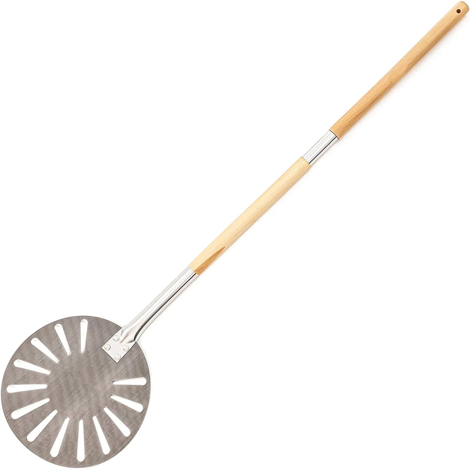 Aluminium 9 Inch Turning Pizza Peel with Detachable Wood Handle for Easy Storage 47-Inch Long Handle Pizza Paddle Baking Shovel