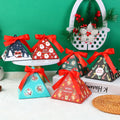 Hot Selling Custom Small Triangle Christmas Gift Box Packing Sock Christmas Boxes for Kids Candy Gift Box with Ribbon