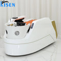 Modern Electric Massage Shampoo Bed Massage Automatic Leg Lifting Shampoo Chair White Led Light for Beauty Salon Barbershop