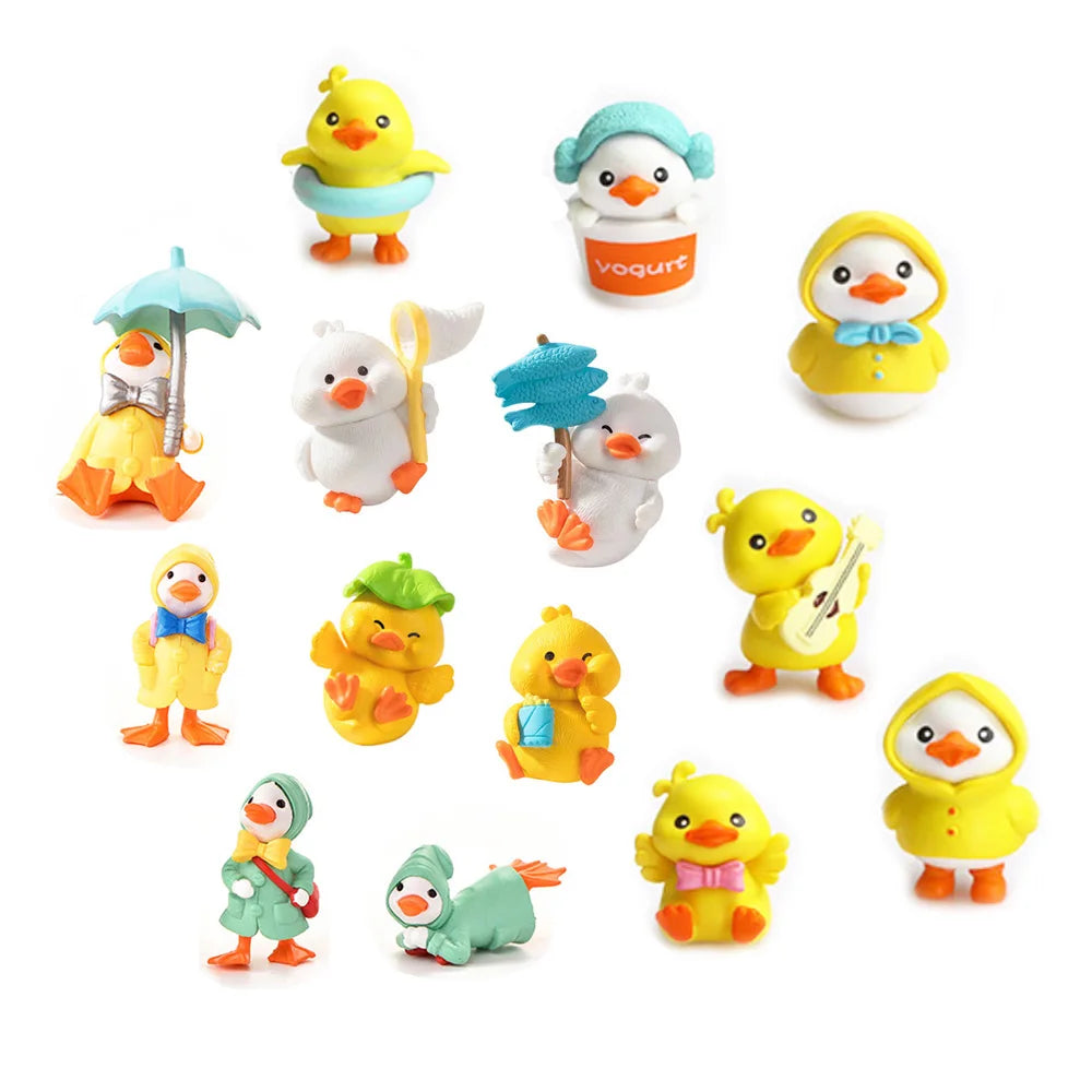 Lovely Blind Box Desk Car Decoration 3d Miniature Duck Design Diy Pvc Craft Charm