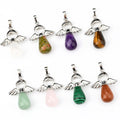 Anegel Bezel Silver Color Plated Crystal Pendant Necklace Lovely Angel Shaped Crystal Stone Drop Pendant