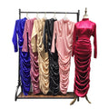 MANNI Eid Satin Long Dress Dubai Abaya Women Muslim Wrap Front Elegant Long Sleeve Hijab Dresses Polyester OEM Service Adults