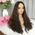 Guangzhou Supplier Jewish Wig  Natural Remy Human Hair 4x4 Closure Lace Front Wigs Medium Brown with Highlight