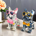 Creative Home Office Living Room Desk Ornaments c Colorful French Bulldog Statue With Bow